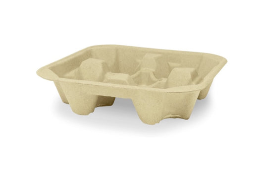 4-Cup Molded Fiber Carrier for 8-32oz cup [300 count] - TCV Wholesale