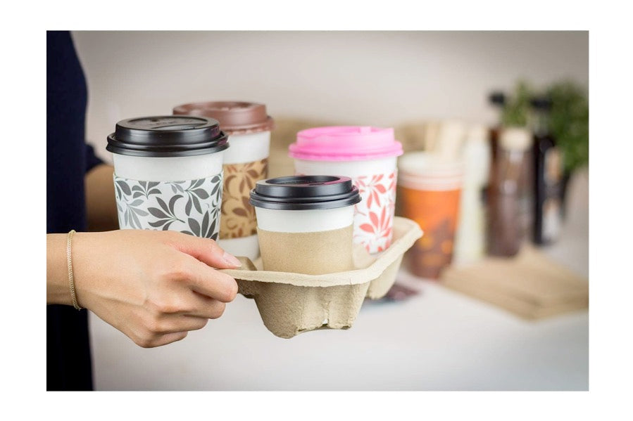 4-Cup Molded Fiber Carrier for 8-32oz cup [300 count] - TCV Wholesale