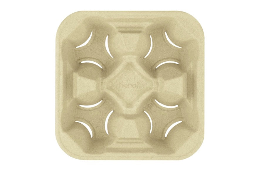 4-Cup Molded Fiber Carrier for 8-32oz cup [300 count] - TCV Wholesale