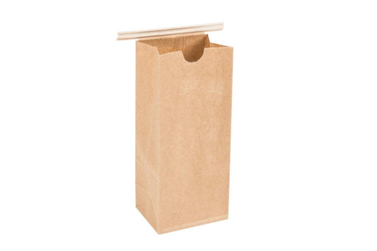 Paper Tin Tie Bags - Tan - TCV Wholesale